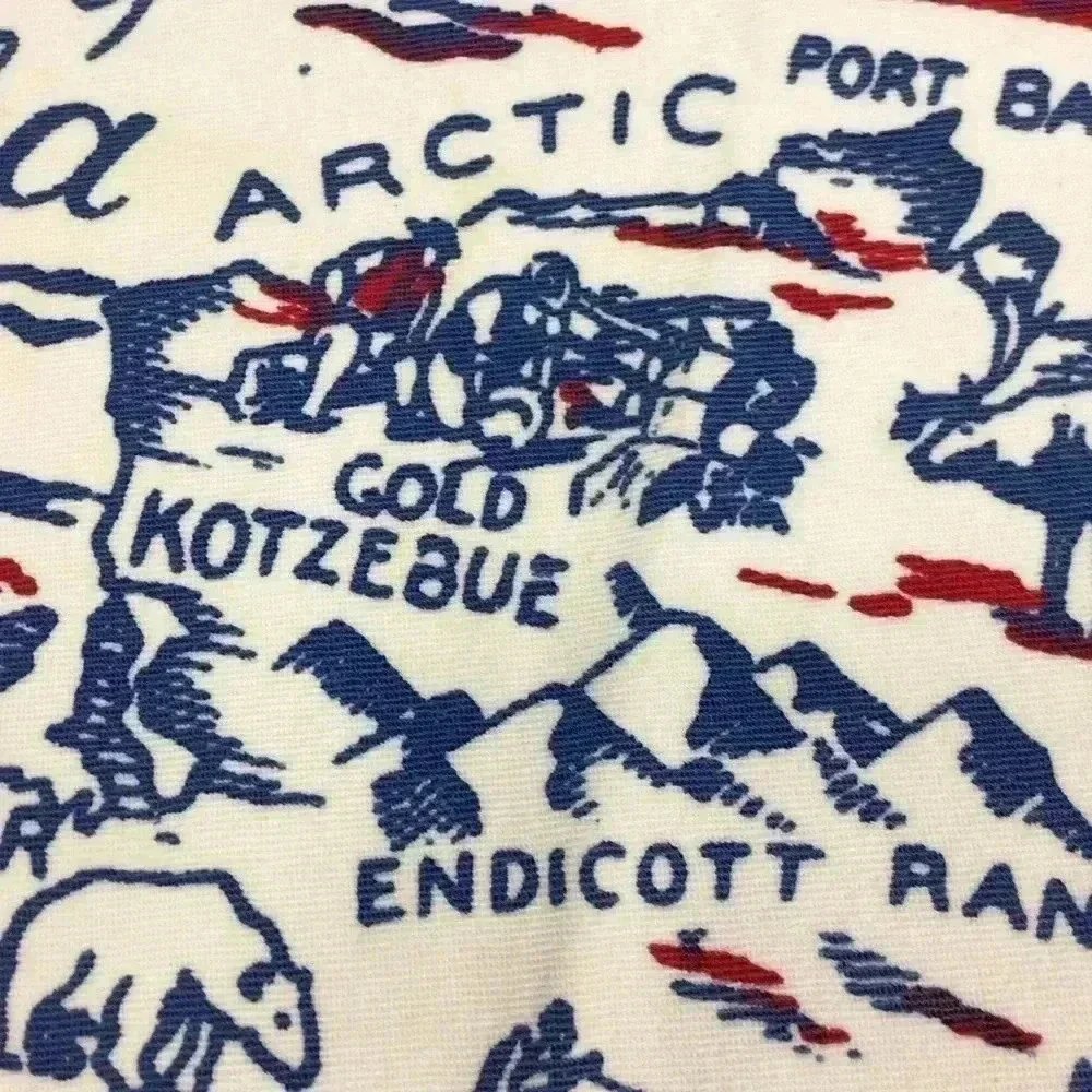 Vintage Alaska card table cloth 30 x 33.